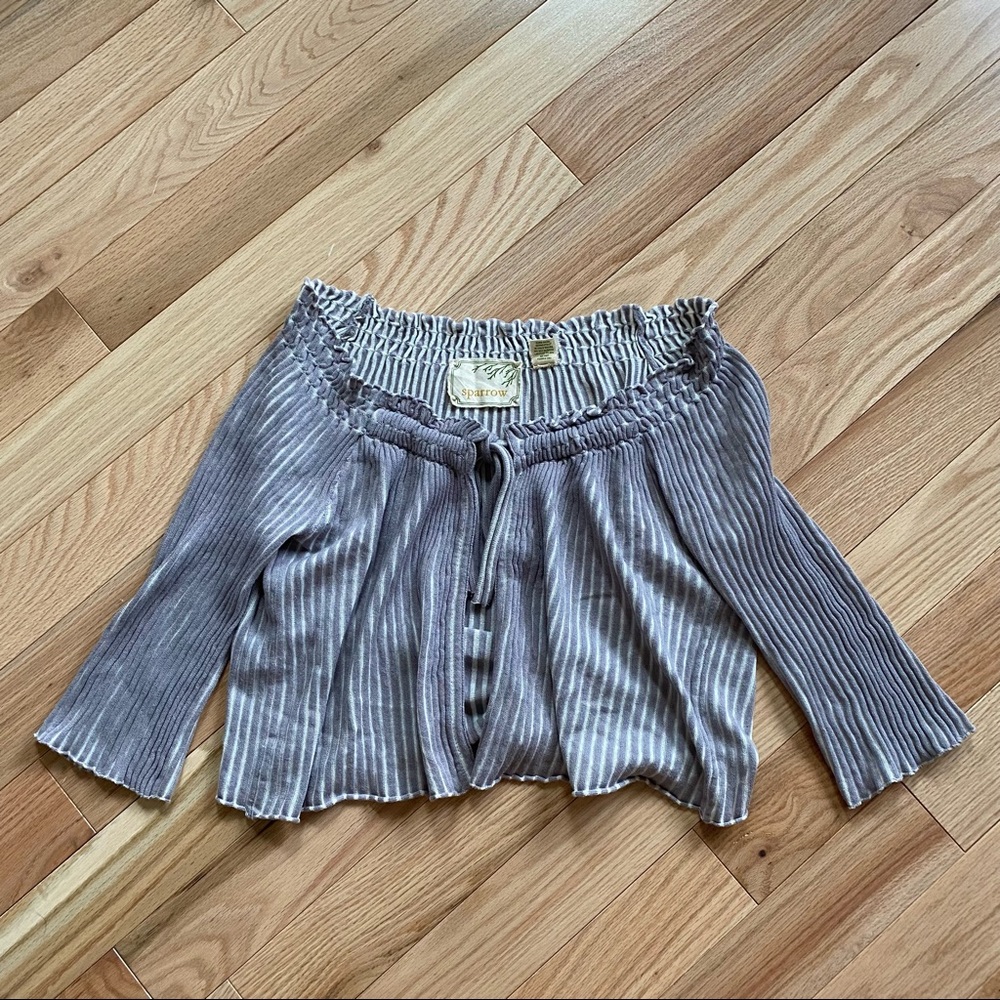 Striped Gray Women's Cardigan